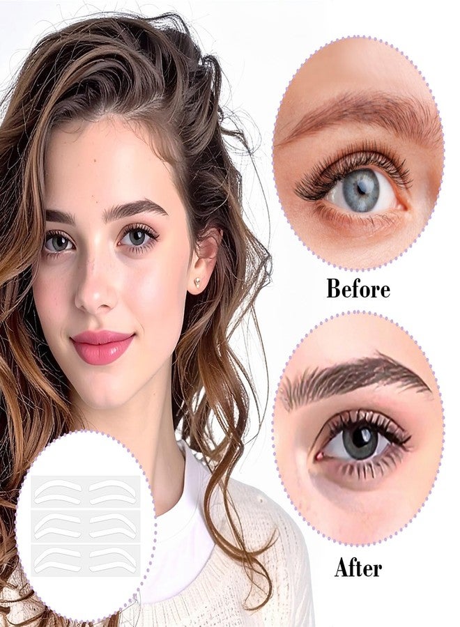 Bremorou 60 Pcs Eyebrow Templates for Women Eyebrow Stencil Stickers Disposable Adhesive Eyebrow Template Sticker for Shaping Airbrush Eyebrow Tape Shaper Template for Tinting Makeup - Image 4
